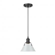  3306-S BLK-DB - Orwell BLK Small Pendant - 7 in Matte Black with Dusky Blue shade