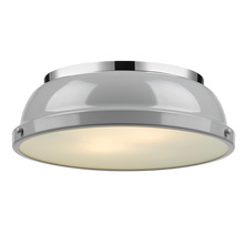 Golden Canada 3602-14 CH-GY - Duncan 14" Flush Mount in Chrome with a Gray Shade