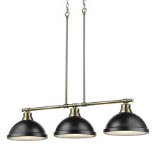  3602-3LP AB-BLK - 3 Light Linear Pendant