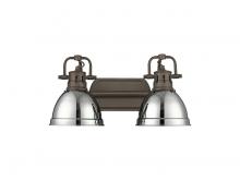 Golden Canada 3602-BA2 RBZ-CH - Duncan 2-Light Bath Vanity in Rubbed Bronze with Chrome