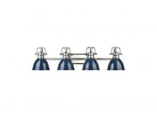 Golden Canada 3602-BA4 CH-NVY - Duncan 4-Light Bath Vanity in Chrome with Matte Navy