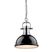  3602-L CH-BK - Duncan 1 Light Pendant with Chain