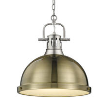  3602-L PW-AB - Duncan Large Pendant with Chain