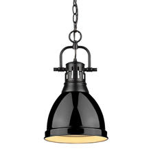 Golden Canada 3602-S BLK-BK - Duncan Small Pendant with Chain in Matte Black with Black