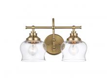 Golden Canada 3610-BA2 BCB-CLR - Daphne 2-Light Vanity Light in Brushed Champagne Bronze with Clear Glass