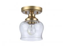 Golden Canada 3610-SF BCB-CLR - Daphne 1-Light Semi-Flush in Brushed Champagne Bronze with Clear Glass