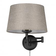  3692-A1W BLK-NS - Eleanor Articulating Wall Sconce in Matte Black with Natural Sisal Shade