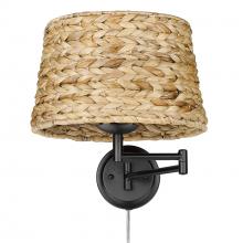 Golden Canada 3692-A1W BLK-WSG - Eleanor Articulating Wall Sconce in Matte Black with Woven Sweet Grass Shade