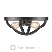 Golden Canada 5926-FM ABZ - Smithsonian Saxon Flush Mount in Aged Bronze