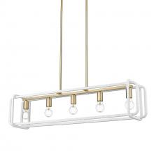 Golden Canada 6085-LP BCB-WR - Camden Linear Pendant in Brushed Champagne Bronze with Bleached White Raphia Rope