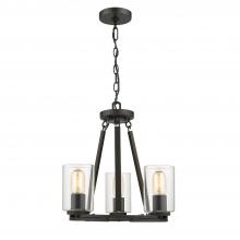 Golden Canada 7041-3 BLK-CLR - 3 Light Chandelier (Convertible)