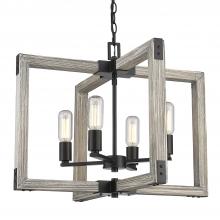 Golden Canada 7808-4 BLK - Lowell 4-Light Chandelier in Matte Black