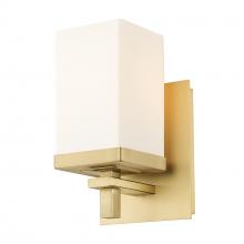 Golden Canada DDDD-BA1 BCB-OP - Maddox BCB 1 Light Bath Vanity in Brushed Champagne Bronze with Opal Glass Shade