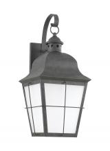  89273-46 - Chatham traditional 1-light large outdoor exterior wall lantern sconce in oxidized bronze finish wit