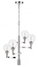  FX-3759-4 - 15W x 4 Milbank metal chandelier with a 3K GU10 LED 6W downlight (only down Light GU10 bulb included