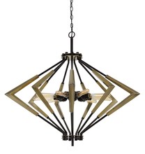 CAL Lighting FX-3709-9 - 33" Height Metal Fixture in Antique Brass and Black Finish