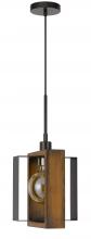  FX-3755-1 - 60W Agrigento pine wood/metal mini pendant fixture (Edison bulb INCLUDED)