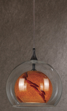 CAL Lighting UP-1050/6-RU - 8.8" Tall Glass and Metal Pendant with Rust Cord