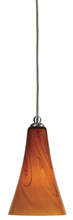  UP-987/6-BS - 5.9" Tall Glass Pendant With Brushed Steel Cord