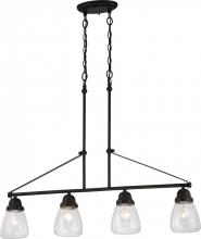  60/5548 - Laurel - 4 Light Island Pendant with Clear Seeded Glass - Sudbury Bronze Finish