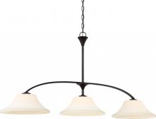 Nuvo 60/6308 - Fawn - 3 Light Island Pendant with Satin White Glass - Mahogany Bronze Finish