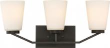  60/6343 - Nome - 3 Light Vanity with Satin White Glass - Mahogany Bronze Finish