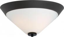  60/6352 - Nome - 2 Light Flush Mount with Satin White Glass - Mahogany Bronze Finish