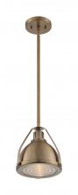  60/7201 - Barbett - 1 Light Pendant with Fresnel Glass - Burnished Brass Finish