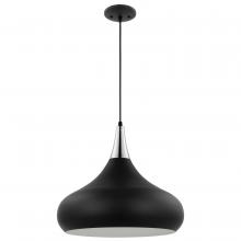 Nuvo 60/7516 - Phoenix; 1 Light; Large Pendant; Matte Black with Polished Nickel