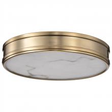  62/2121 - Kendall; 14 Inch LED Flush Mount; Burnished Brass with Alabaster Glass