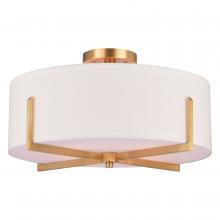  C0277 - Surrey 18-in. 4 Light Semi-Flush Mount Natural Brass