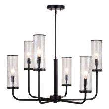  H0266 - Glencoe 28-in. 6 Light Chandelier Matte Black