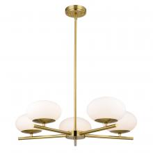  H0281 - Sloane 27-in. 5 Light Chandelier Satin Brass