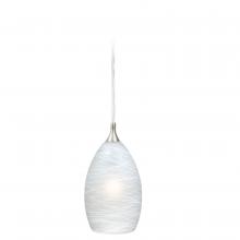  PD57111SN - Milano 4.5-in Mini Pendant Cocoon Glass Satin Nickel