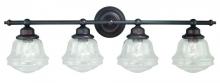  W0191 - Huntley 4L Vanity Clear Glass Oil Rubbed Bronze