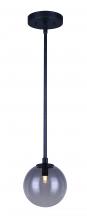 Canarm IPL741A01BK9 - ATLAS, MBK Color, 1 Lt Rod Pendant, Smoke Glass, 40W Type G9, 6" W x 9.25 - 57.25" H