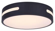  CL-19-13-BK - NIVEN 13 in. 1 Light Integrated LED Black Modern Flush Mount with Frosted Acrylic Shade