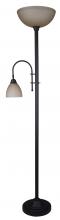 Canarm IFL2123B72ORB - Eli 2 Light Floor Lamp with Oil Rubbed Bronze Finish and Amber Shade