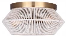  IFM1120A13GD - Willow 13 in. 2-Light 60-Watt Modern Gold Flush Mount with White String Shade