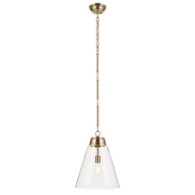  52662CPZCLR - Marsailli 19.75" 1-Light Large Pendant with Clear Glass in Champagne Bronze