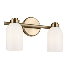 Kichler 55201CPZ - Shae 15" 2-Light Vanity Light with White Opal Glass in Champagne Bronze