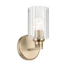 Kichler 55224CPZFLU - Gioe 9.5" 1-Light Wall Sconce with Clear Fluted Glass in Champagne Bronze