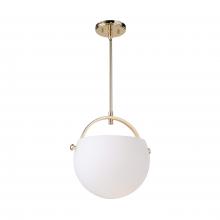  AC10080PB - Single Opal Glass Pendant (Polished Brass)