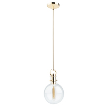  AC10120PB - Single Round Glass Pendant (Polished Brass)