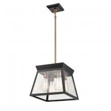  AC11851BK - Lucian 4 Light Chandelier 12" Diameter Black and Brushed Brass