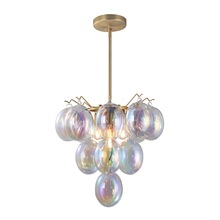 Artcraft AC11992LU - Globo Collection 5-Light Chandelier Iridescent and Brass