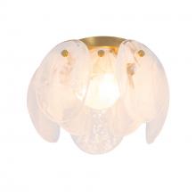 Artcraft AC12216BR - Lily 3 Light Semi Flush Mount, Brushed Brass with Wispy White Murano Style Glass