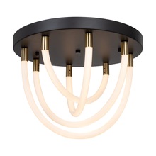  AC6811BK - Cascata Collection 1-Light Flush Mount Black and Brushed Brass