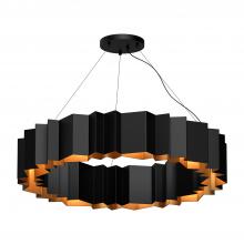  CH58040-BK/GD - Akira 40-in Black/Gold 12 Lights Chandeliers