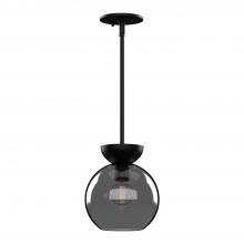  PD59708-BK/SM - Arcadia 8-in Black/Smoked 1 Light Pendant